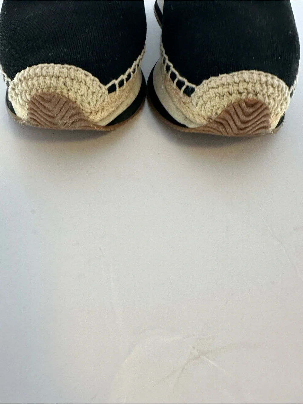 Tory Burch Black Canvas Espadrille Platform Slip-On Sneakers Size 6M